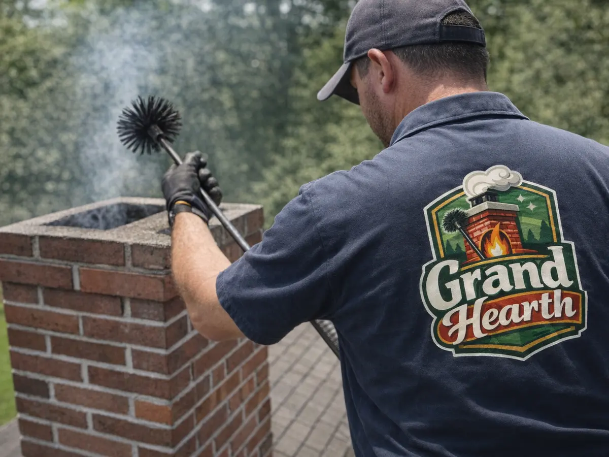 chimney sweep technician on the job in Deptford, NJ